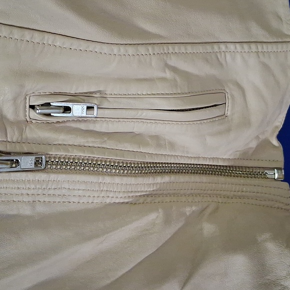 Womens Genuine Leather Beige Crop Jacket By Sanctuary Sz. Med - Picture 4 of 8